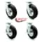 Service Caster 8 Inch Black Pneumatic Wheel Caster Swivel with 2 Brakes, 4PK SCC-100S280-PNB-2-TLB-2 - alternate 7
